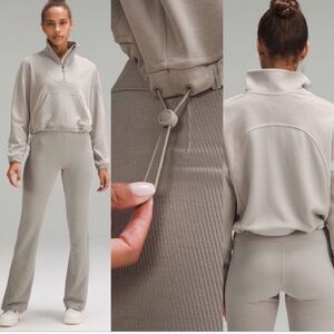 Lululemon Brushed Softstreme Ribbed Half Zip and Softstreme Pant SET